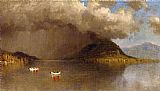 Famous Sketch Paintings - Coming Rain on Lake George, A Sketch